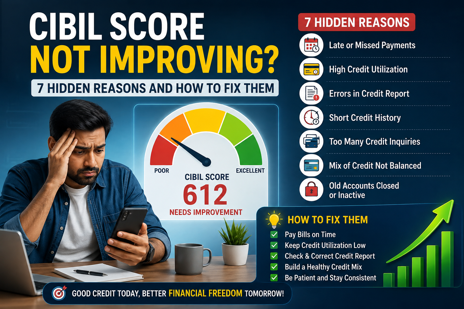 CIBIL Score Not Improving 7 Hidden Reasons and How to Fix Them